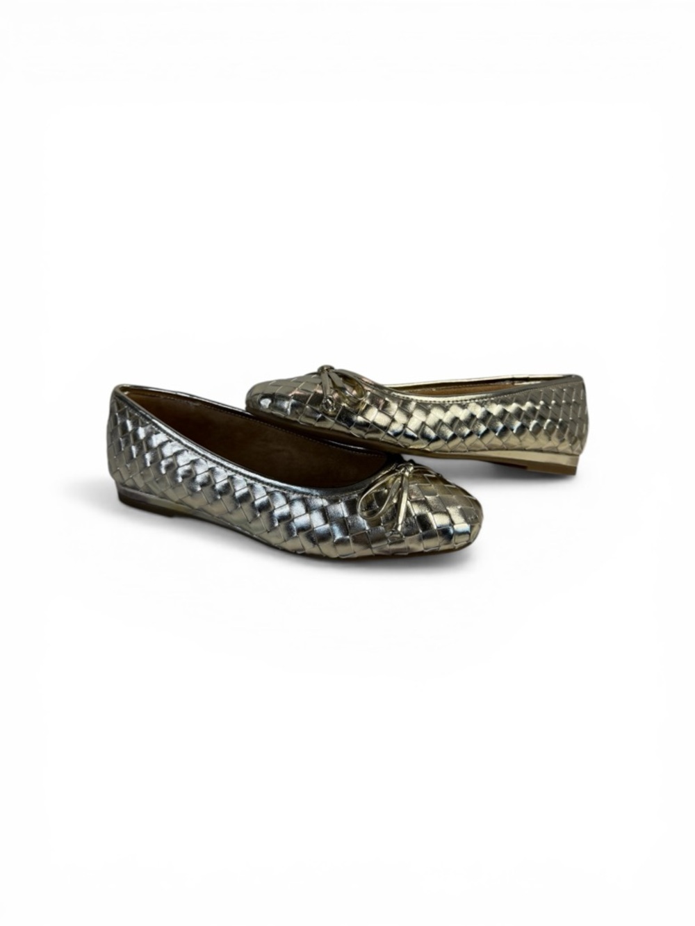 Easy Spirit Dayanna Flats Gold Metallic Woven Slip-On Size 7 NWOB